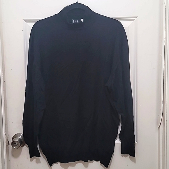 TSE MEN'S BLACK 100% SUPER FINE WOOL TURTLENECK  SWEATER SIZE XL - Picture 2 of 8